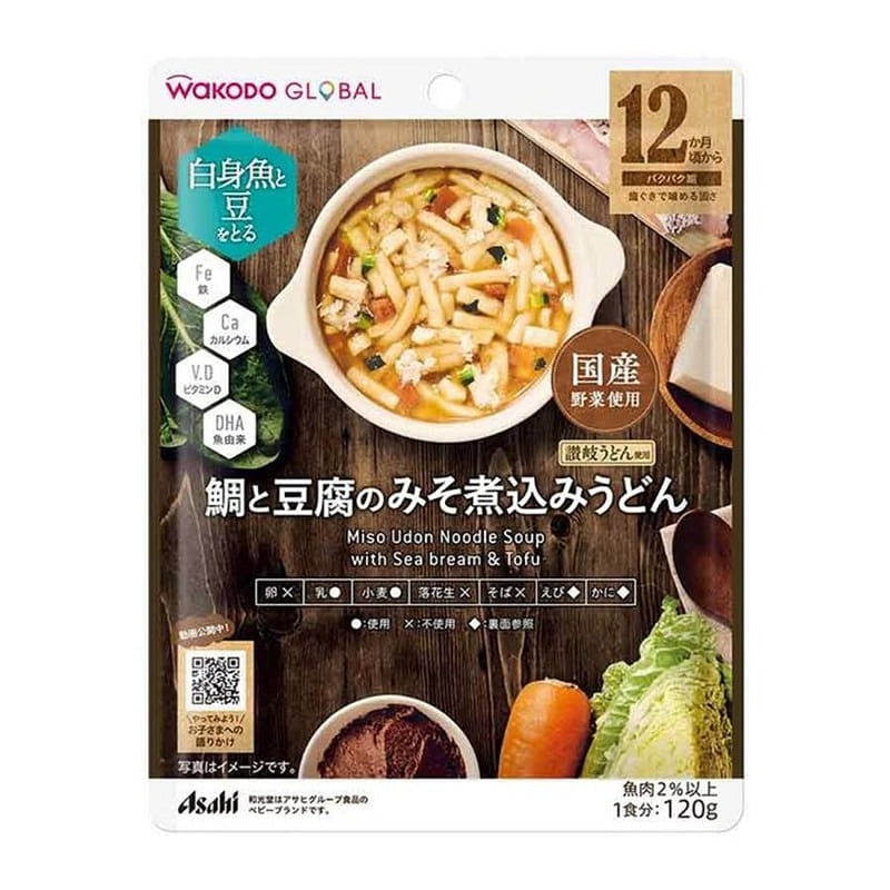 WAKODO GLOBAL Sea Bream and Tofu Miso Stew Udon 120 g
