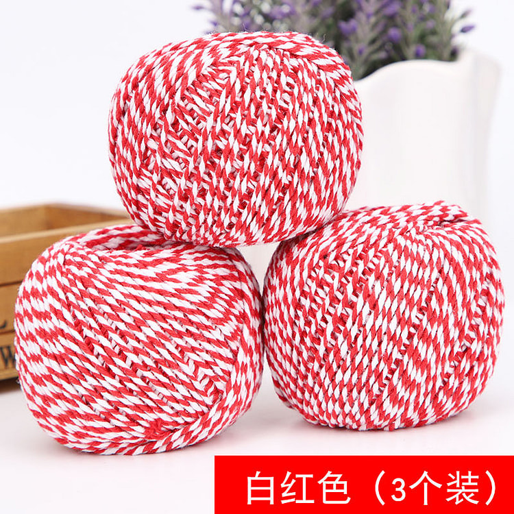 Dikali Zongzi Thread Red and White 3 Rolls 3 pack