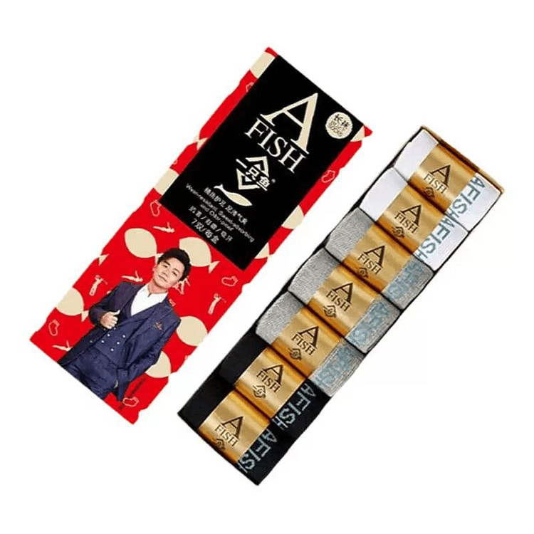 A fish man 10A antibacterial socks 7 pairs 1 box