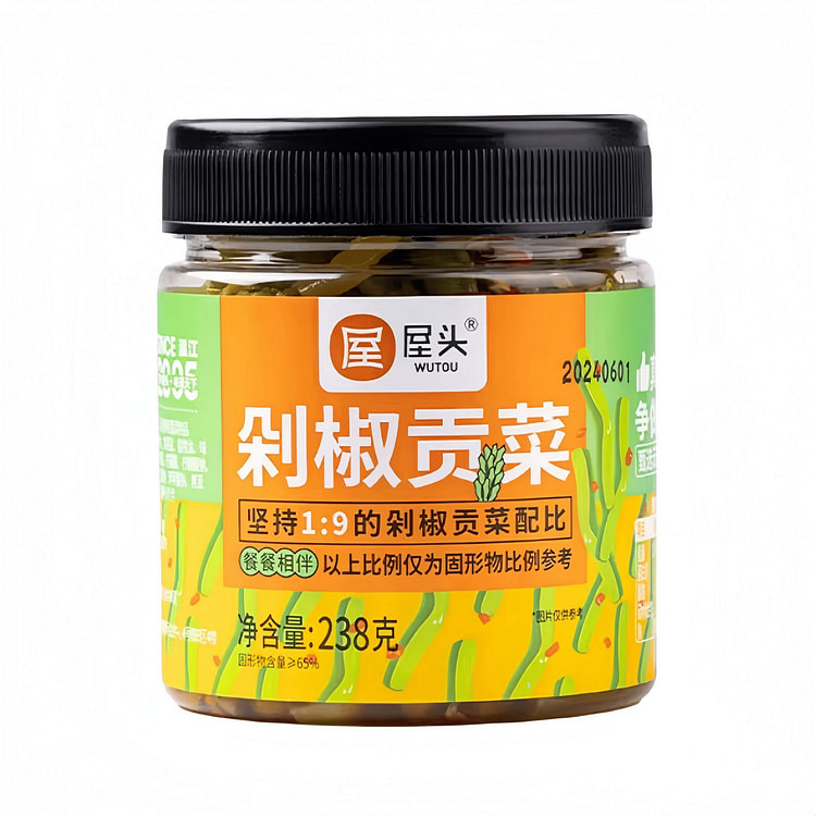 屋头 剁椒贡菜下饭菜辣椒酱 238g*1瓶 238 克