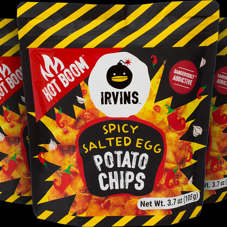 IRVINS Hot Boom 辣味咸蛋薯片x3