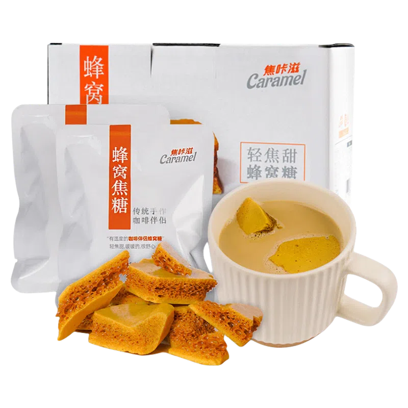 Jiaokazi Honeycomb Caramel 10g * 10 Bags/Box Coffee Candy Pack Caramel Coffee Special Companion 100 g