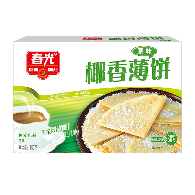 春光食品椰香薄饼海南特产零食150g/箱
