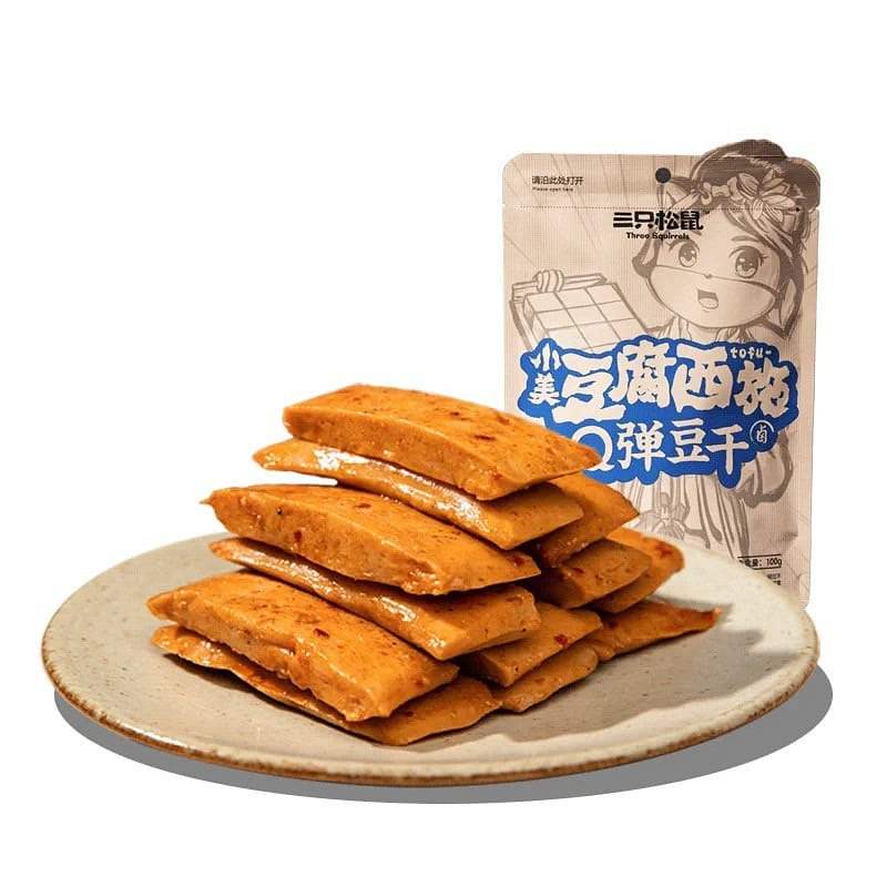 Three Squirrels Sweet & Spicy Chewy TofuSnacks100g 100 g
