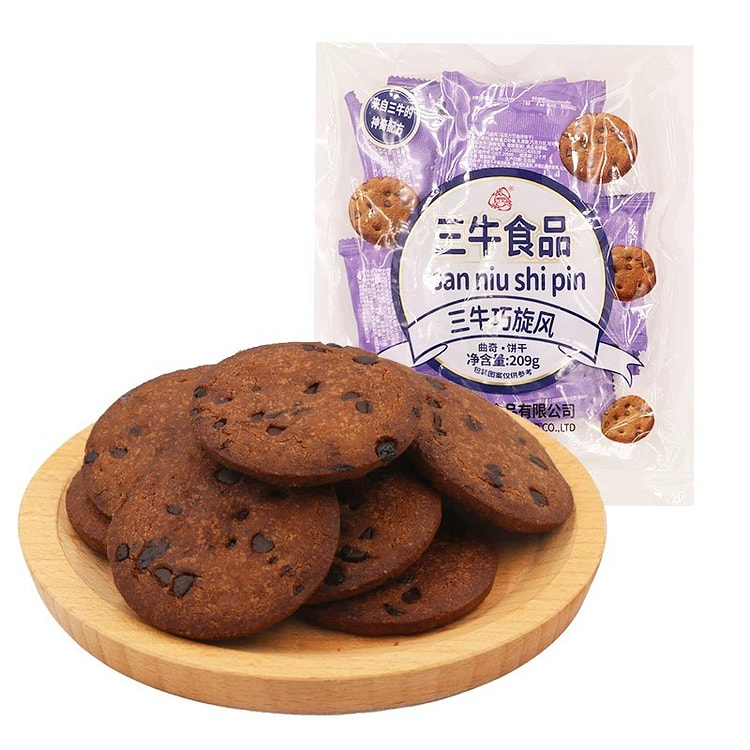 【三牛】巧旋风特色酥性饼干《巧克力味》1袋 209 克