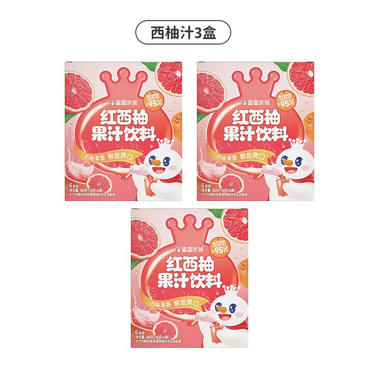 Mixue Ice City's Red Grapefruit Juice Drink 180g*3 540 g