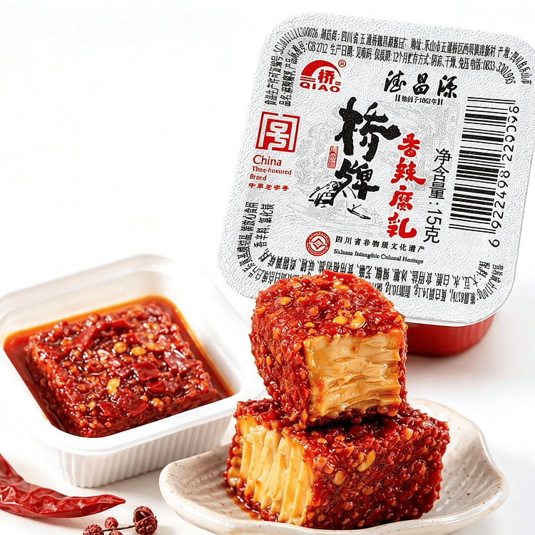 桥牌香辣一块腐乳香辣麻辣霉豆腐小包装9块装135g 135 克