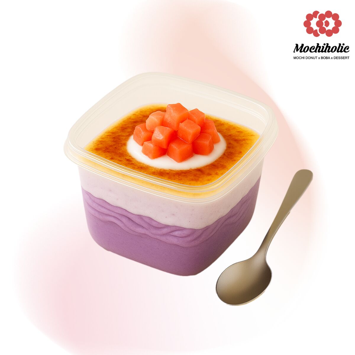 Ube & Taro Brulee Cup|Purple Yam*Taro*Strawberry 1 each
