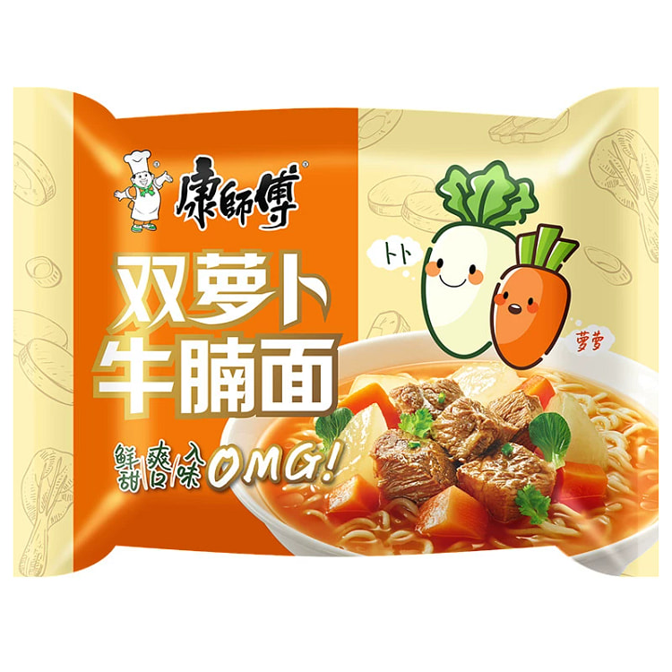 Kangshifu Double Radish Beef brisket Noodles 104g * 1 Bag Instant Instant N