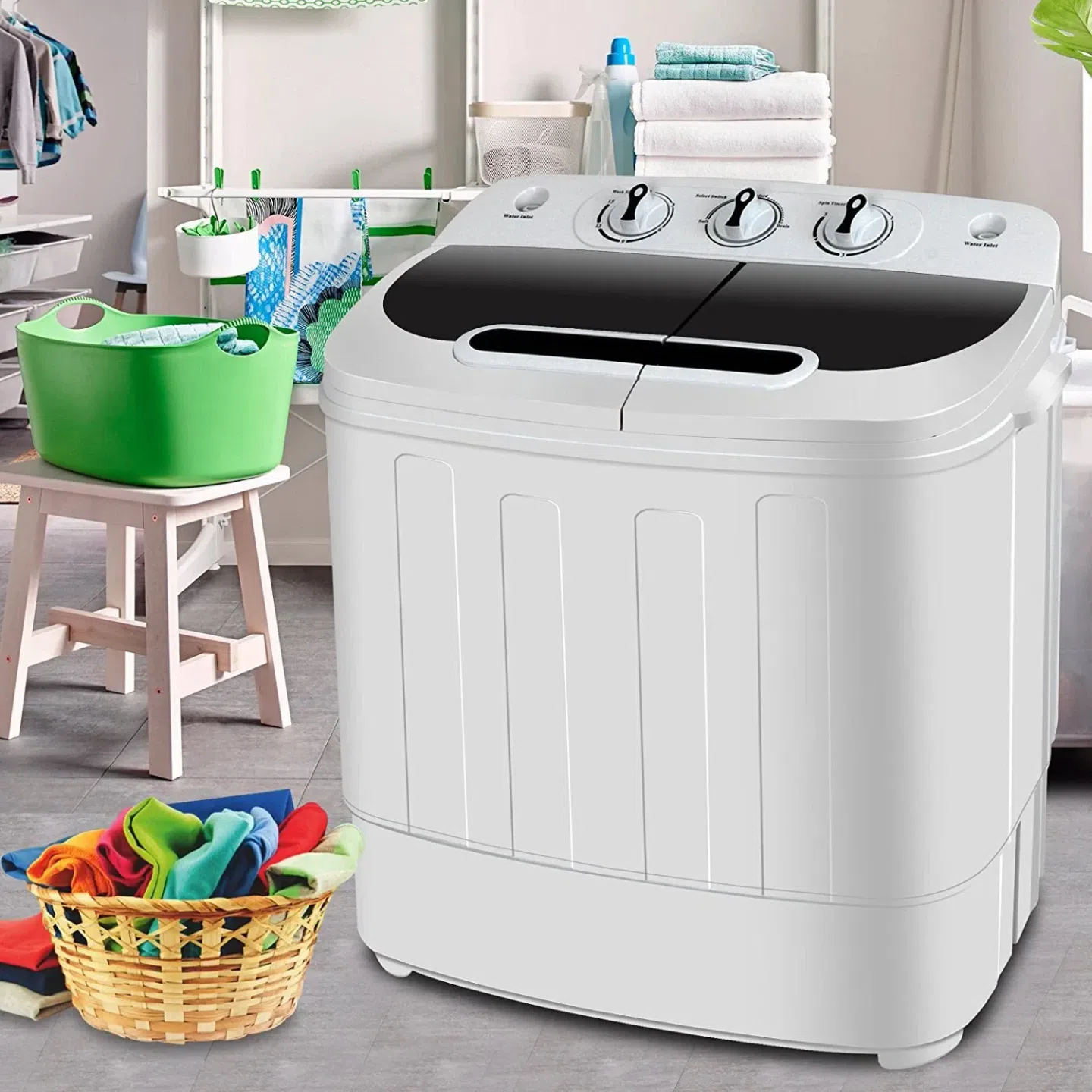 Portable Washing Machine Mini Twin Tub 13lbs Laund 1 box