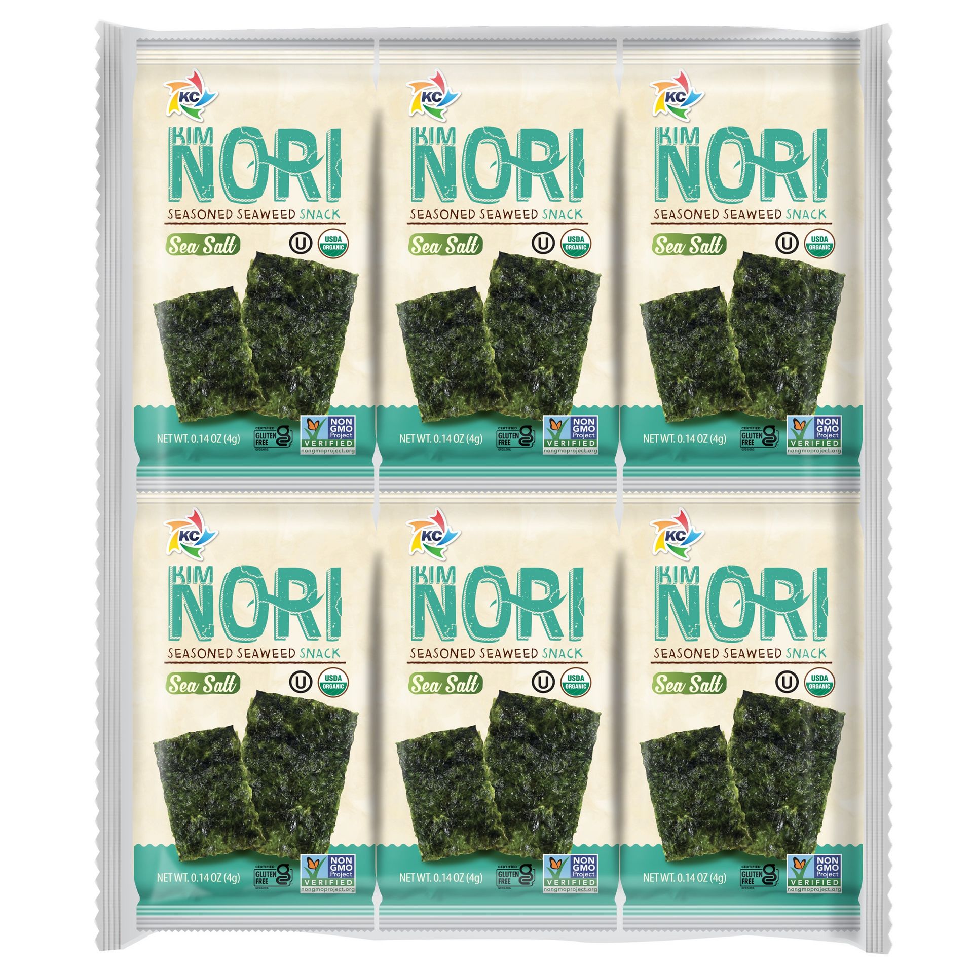 Kimnori Organic Sea Salt Seaweed Snack 4g 12 Pack 1.68 oz