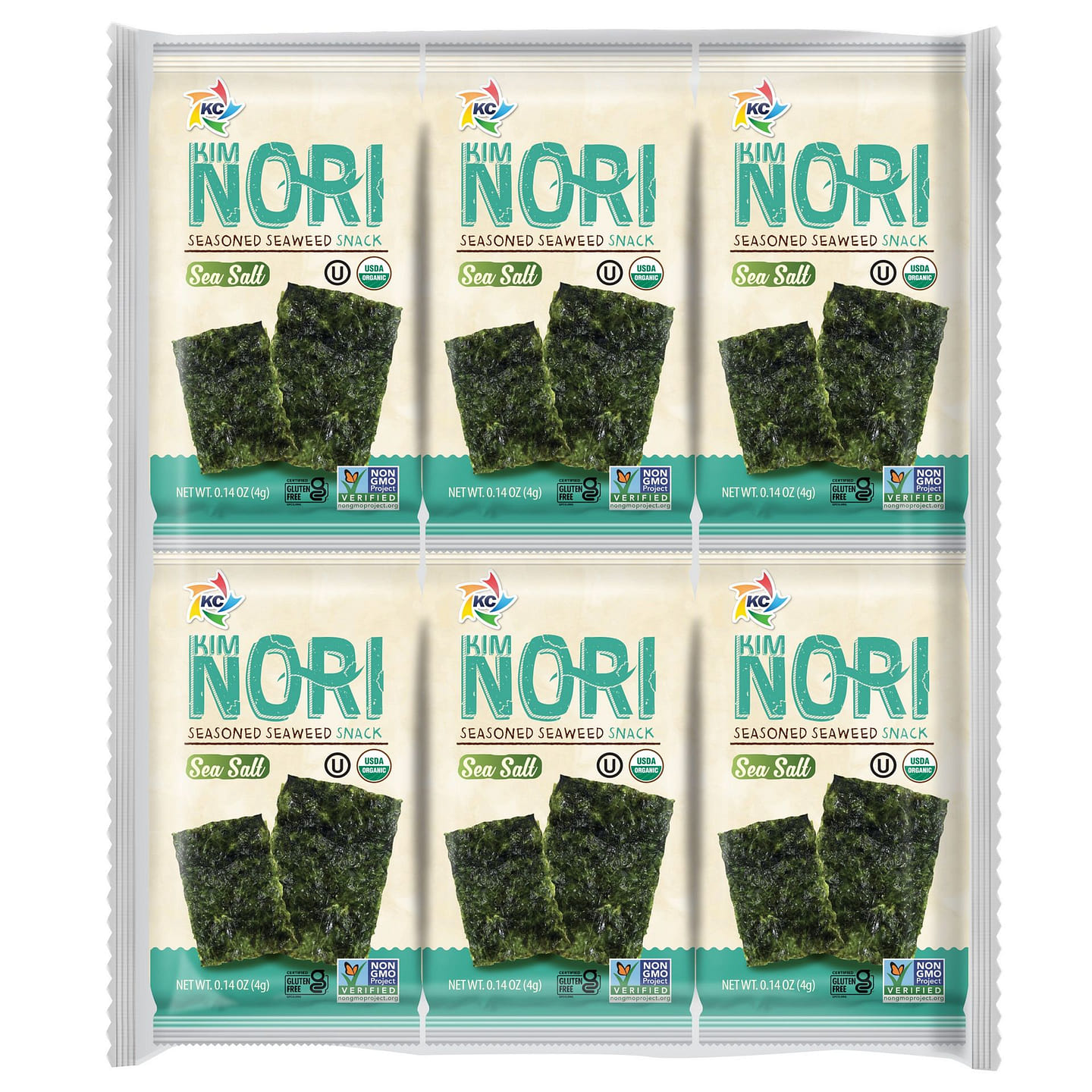 Kimnori 有机调味海藻零食 海盐味 12包 1.68 盎司