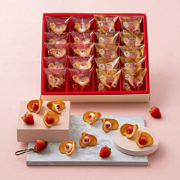 京果子 花朵奶油饼干 香草 草莓树莓味 20枚 1 份