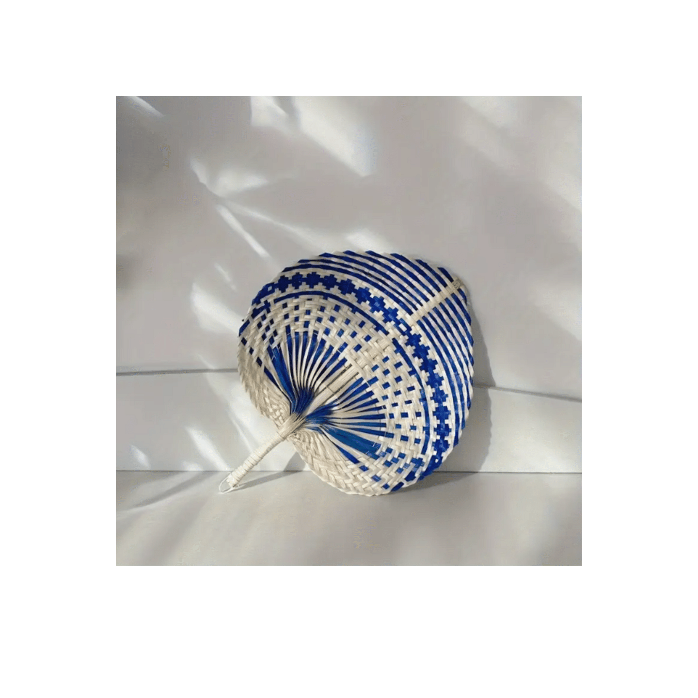 Traditional Hand-woven Fan (Blue) 1 each