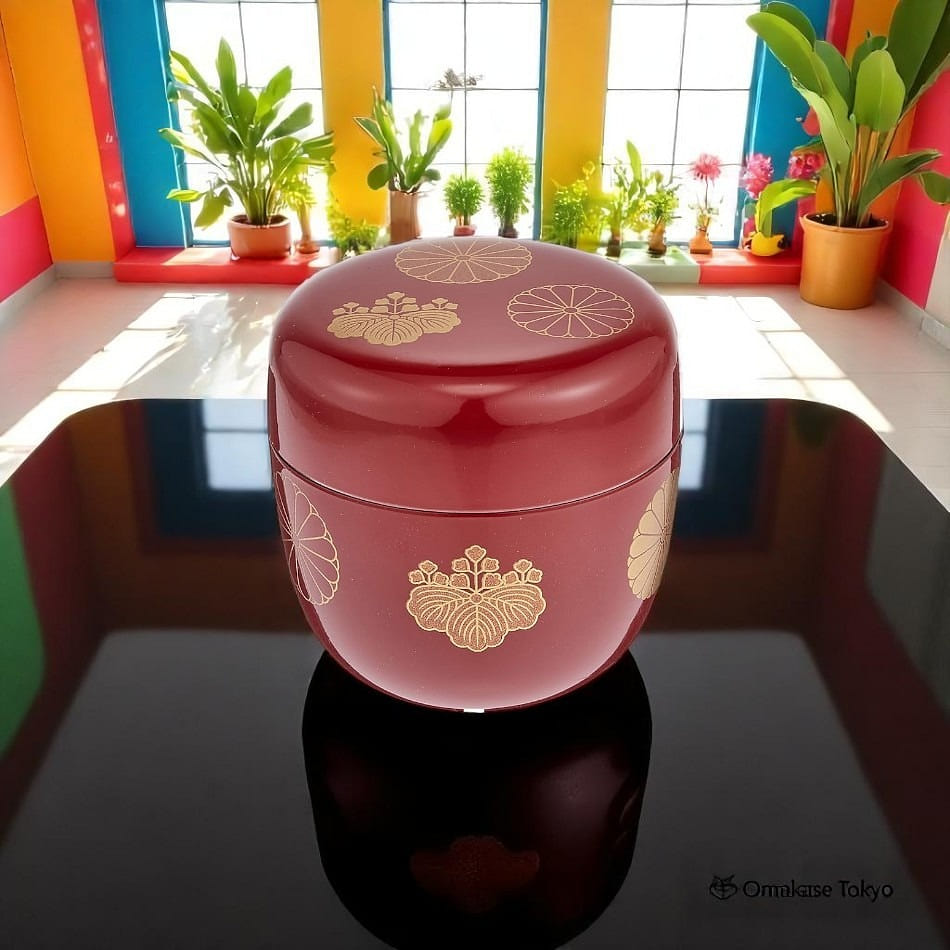 Nakatani Yamanaka Natsume Tea Caddy Red 360 그램