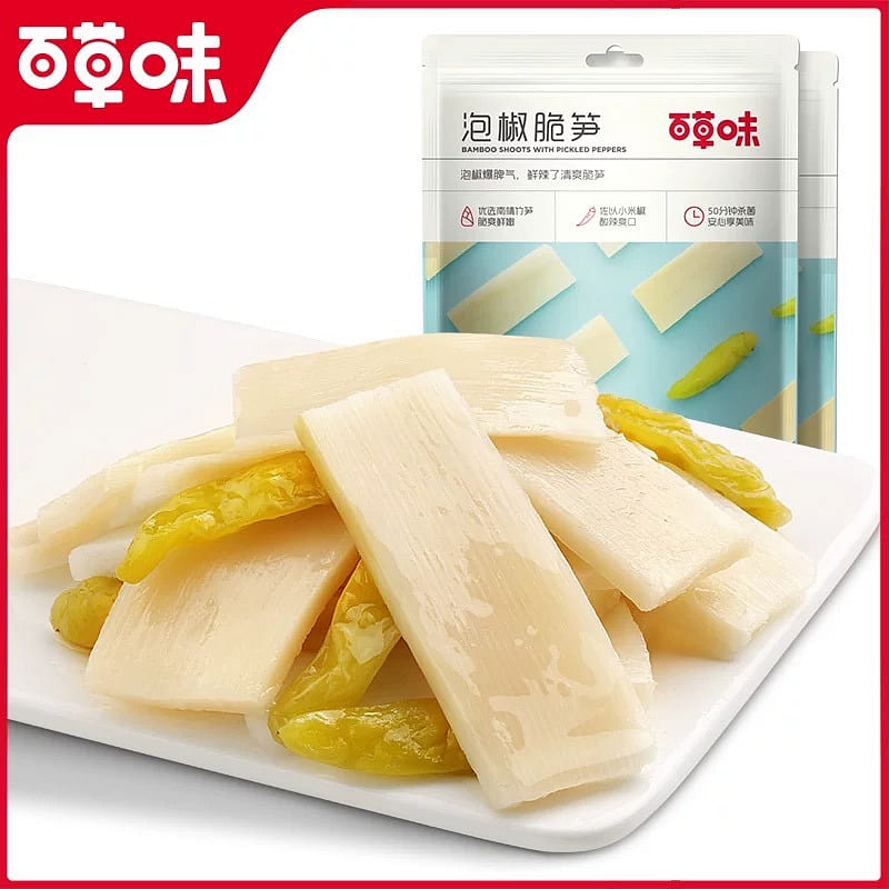 Baicaowei Pickled Pepper Crispy Bamboo Shoots, Lei 200 g