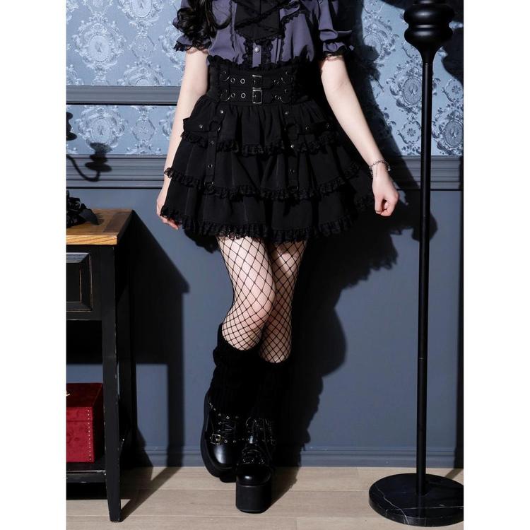 NOEMIE||ダブルベルトティアードスカパン||濃グレー M 商品番号