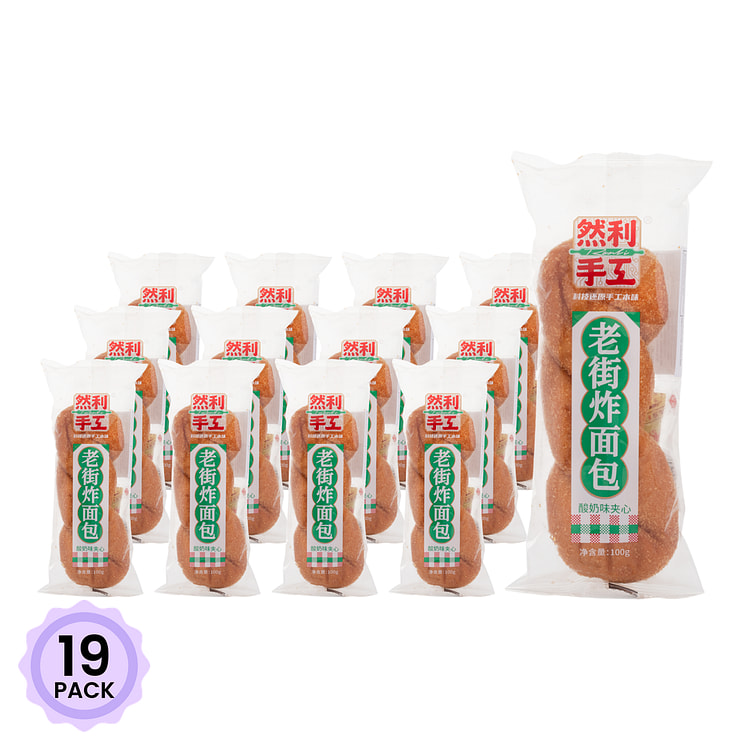 然利 老街炸面包 酸奶味 单根入 100 克*19 包