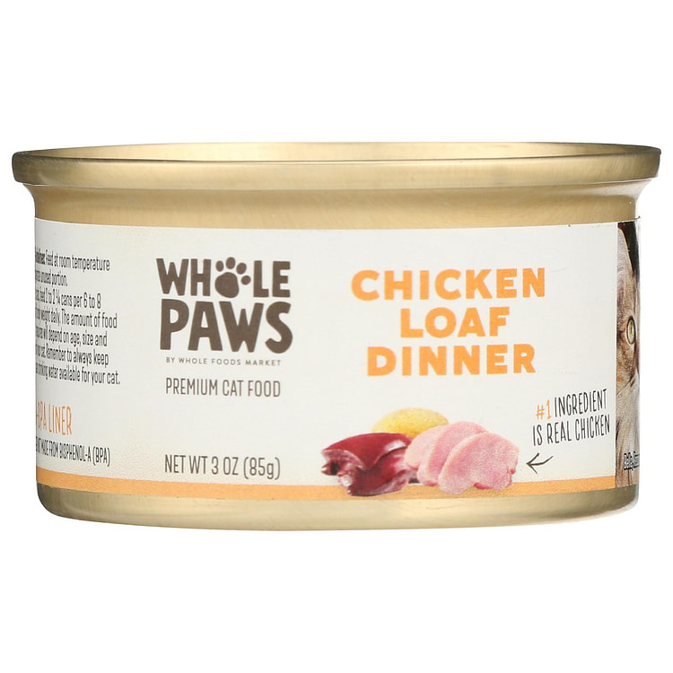 Whole Paws, Wet Cat Food, Chicken Loaf Dinner, 3Oz 1 each
