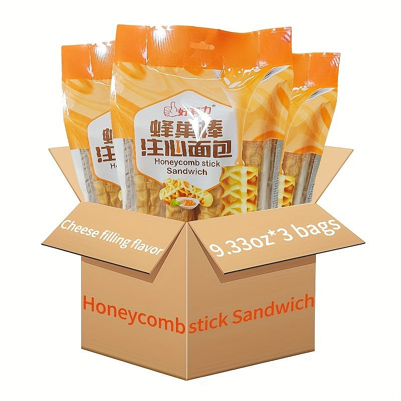 Hao you li honeycomb sticks summer camping (cheese stuffing) 3 bags, 8 /bag 1140 g