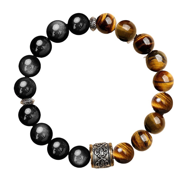 吉照堂 天然银虎眼金曜石手串珠以祝福  10mm 1 盒