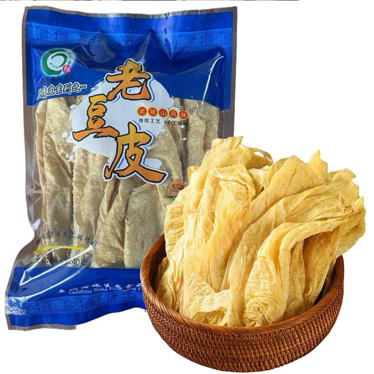 正宗贵州铜仁特产 农家无盐全干手工老豆皮 正宗豆制品火锅食材 240g*1袋