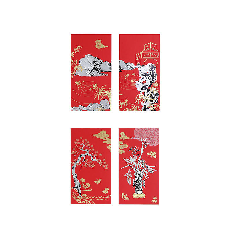 Square Suzhou Museum Red Envelopes 4 Pieces 1 each