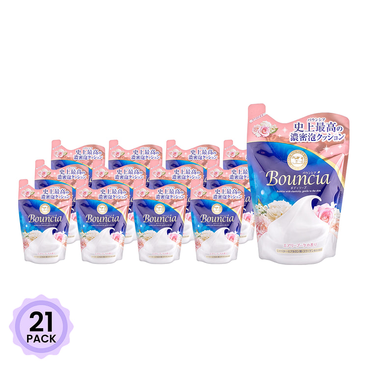 Bouncia Body Soap Refill, Airy Bouquet 360 ml*21 pack