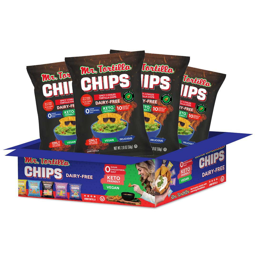 Keto Crunchy Chips 4-Pack Spicy 3 Chiles 1 each