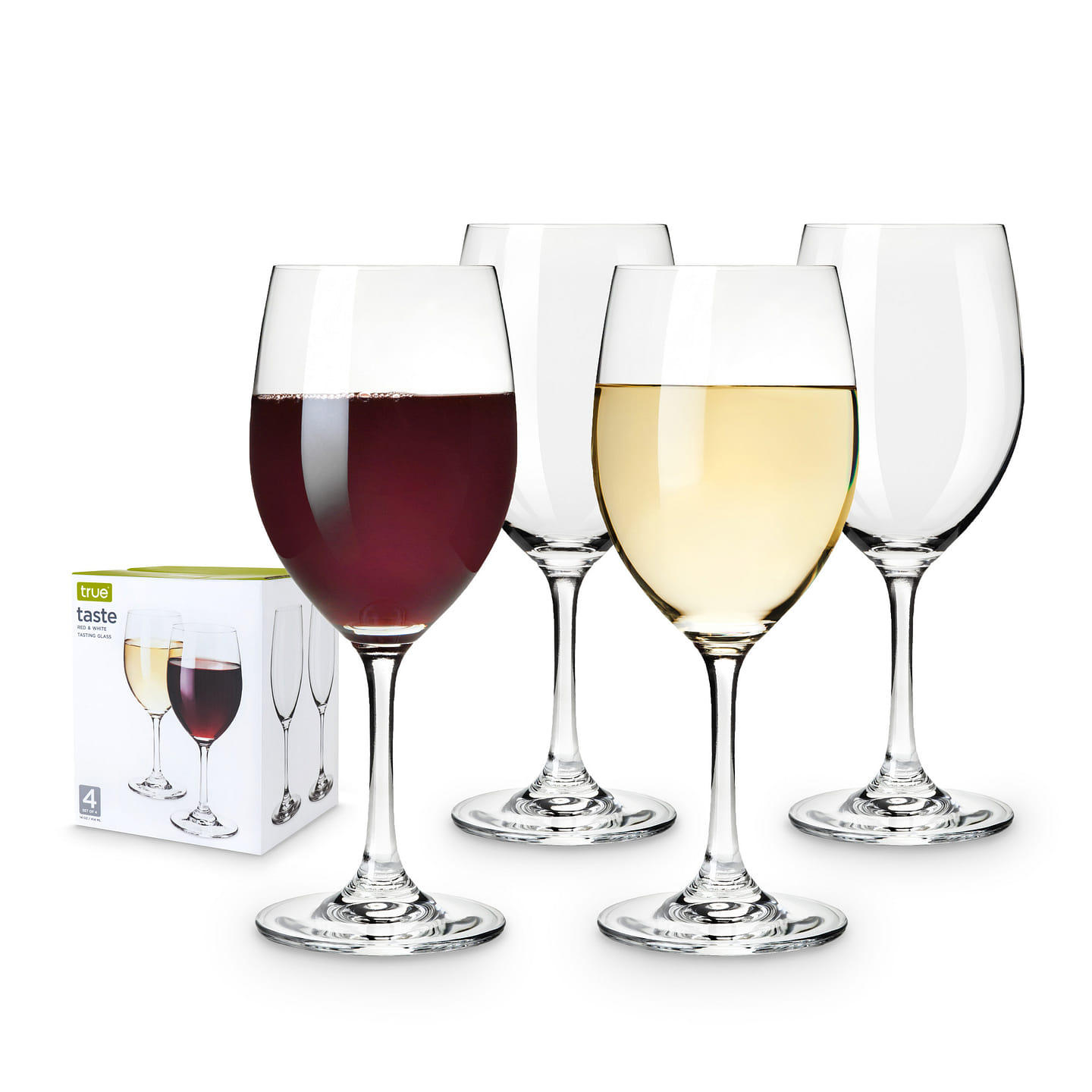 Taste Set of 4 Red And White Tasting Glass by True 14 fl.oz