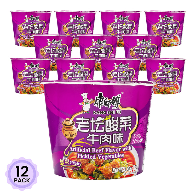 康师傅 老坛酸菜牛肉面 122 克*12 包