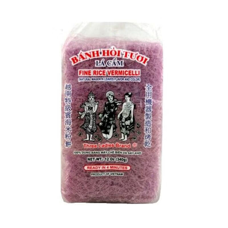 Three Ladies Fine Rice Vermicelli Banh hoi la cam 12 oz