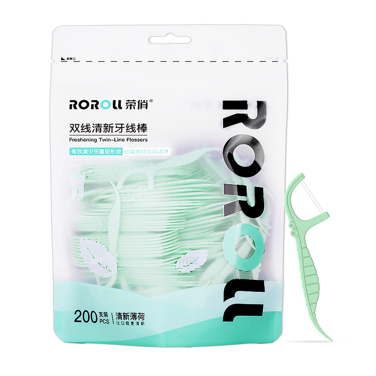 荣俏双线清新薄荷牙线200支*1袋 1 包
