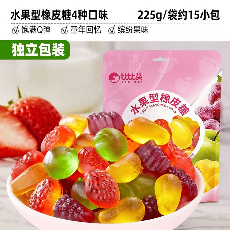 比比赞 水果橡皮糖225g/袋 225 克
