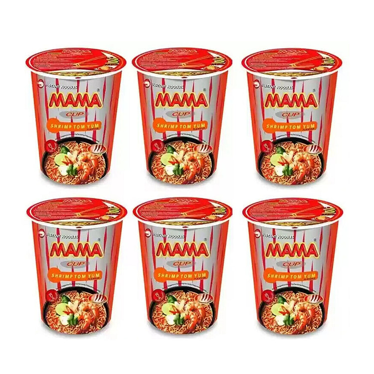 Mama Shrimp Tom Yum Flavor Cup Noodles 70gx6
