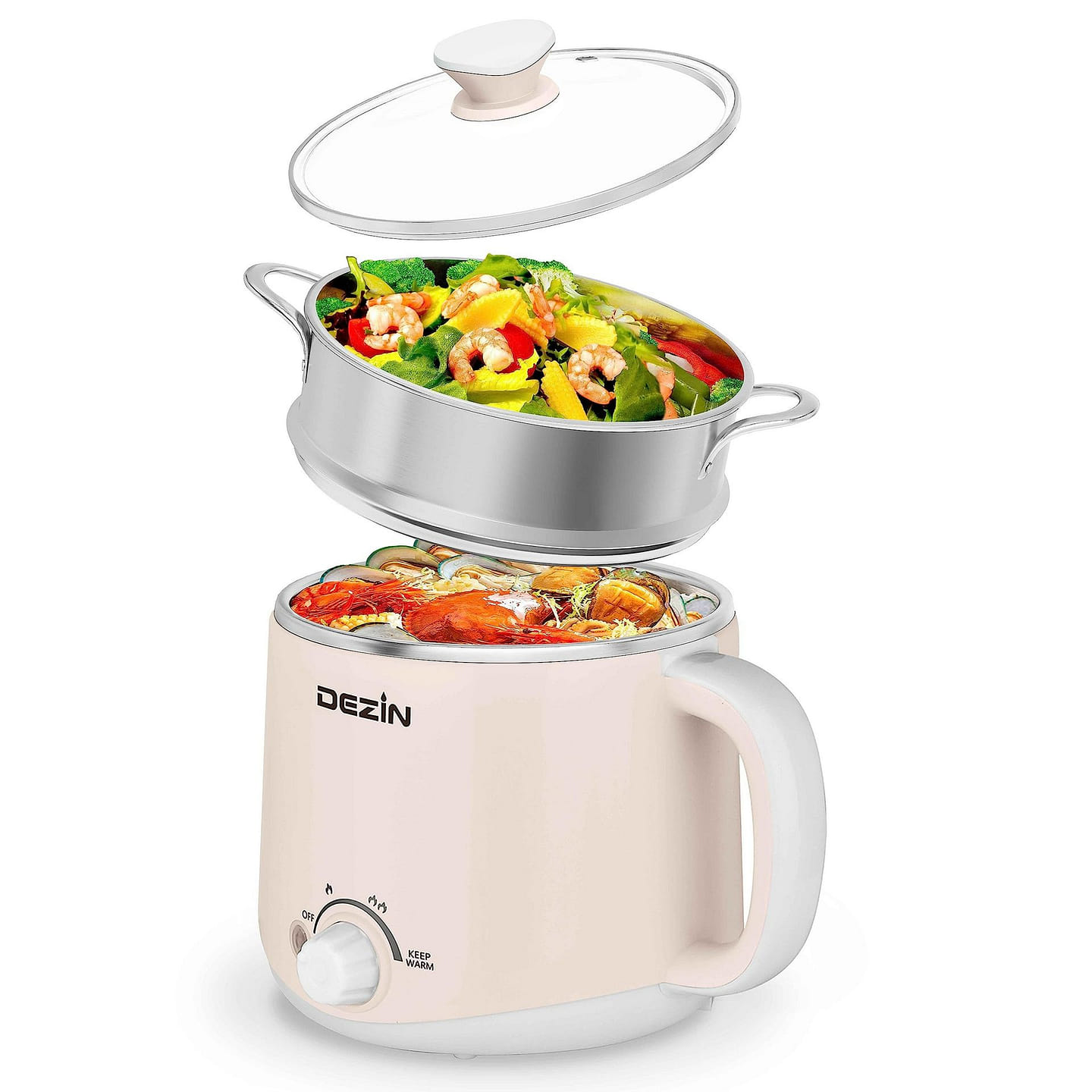 Dezin Hot Pot Electric with Steamer,Noodles Cooker 1 each