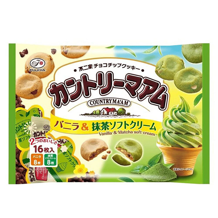 Fujiya Country Vanilla Matcha Chocolate Cookies