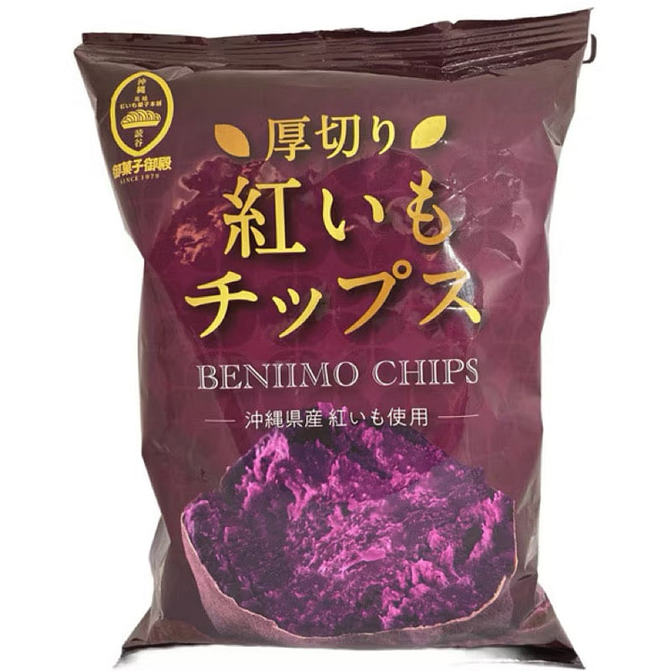 Okashigoten Thick Purple Sweet Potato Chips 70g 1 each