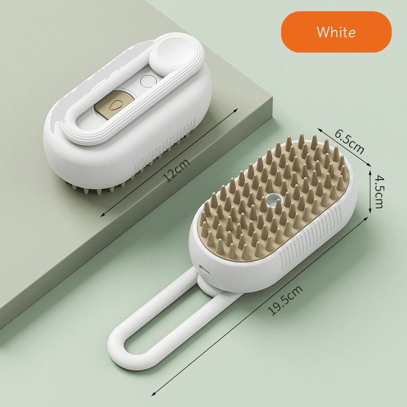 3 in 1 Pet Steam Brush White 0.3 lb