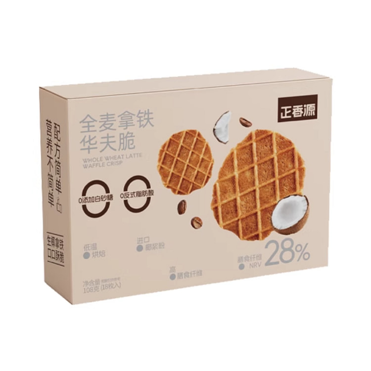 正香源全麦拿铁华夫脆108g*1盒