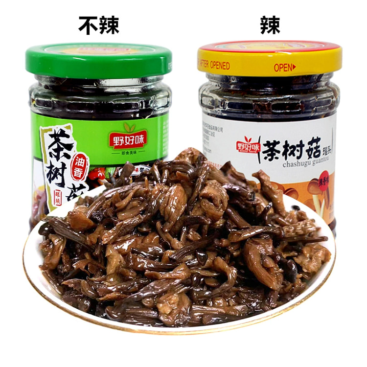 野好味辣香油香茶树菇一瓶130g