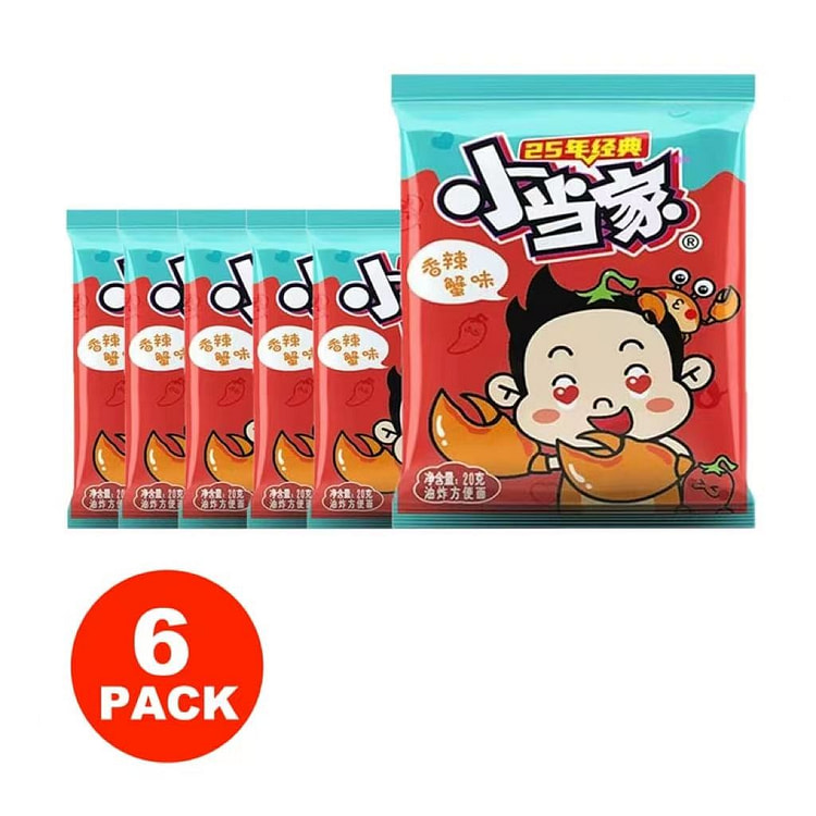 小当家干脆面干吃 童年零食 香辣蟹味（6 pcs） 120 克