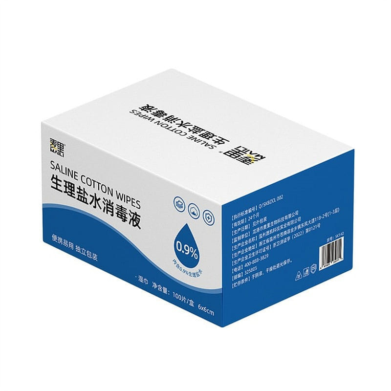 0.9% saline wipes, for wet compresses, cotton pads 1 pack