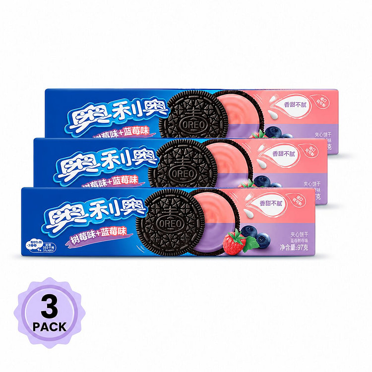 Oreo Sandwich Cookies Blueberry Raspberry Pack 3 97 g