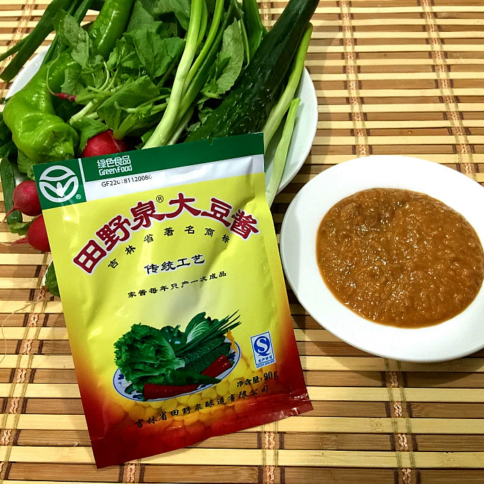 东北特产 田野泉大豆酱黄豆酱农家酱臭大酱 蘸酱菜插凉拌菜伴侣90g*1袋