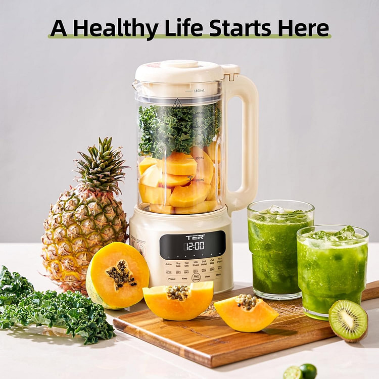 TER 十合一豆浆坚果奶机 1.4升玻璃破壁豆浆机 1 个