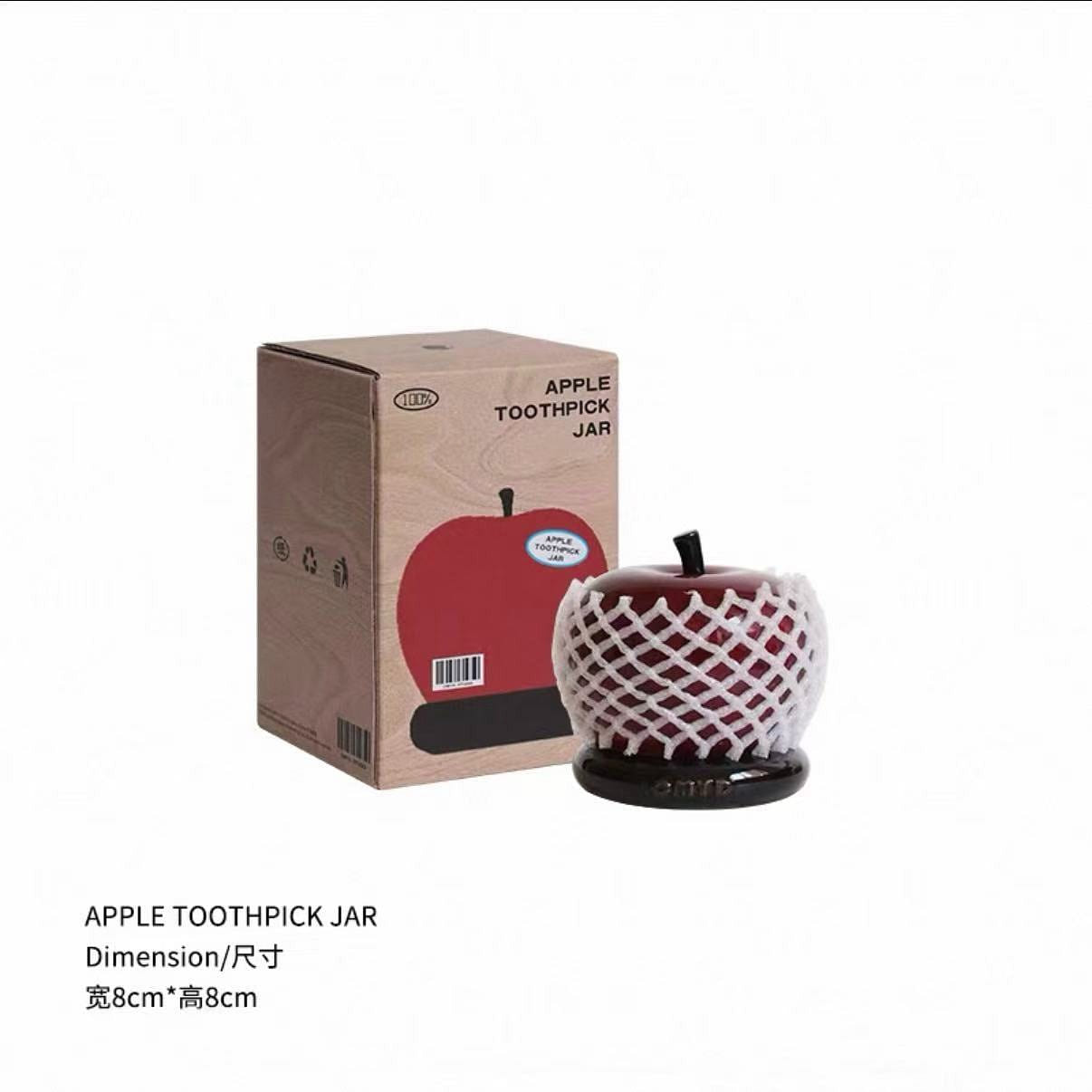 Apple-shaped toothpick holder 1 box