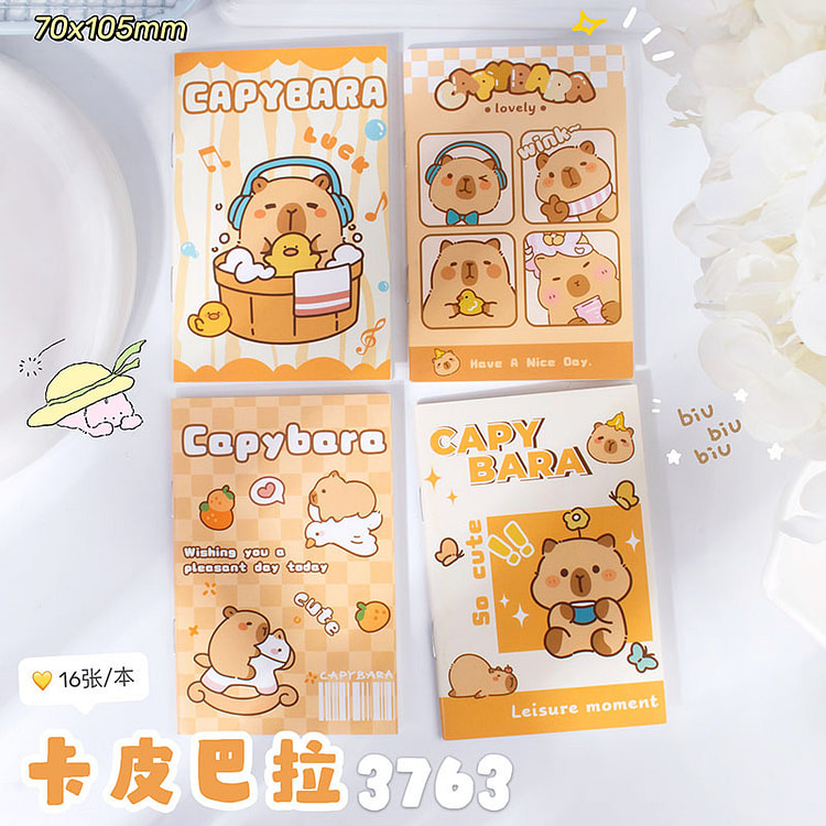A7 Cute Pocket Notebook - Capybara 1 each