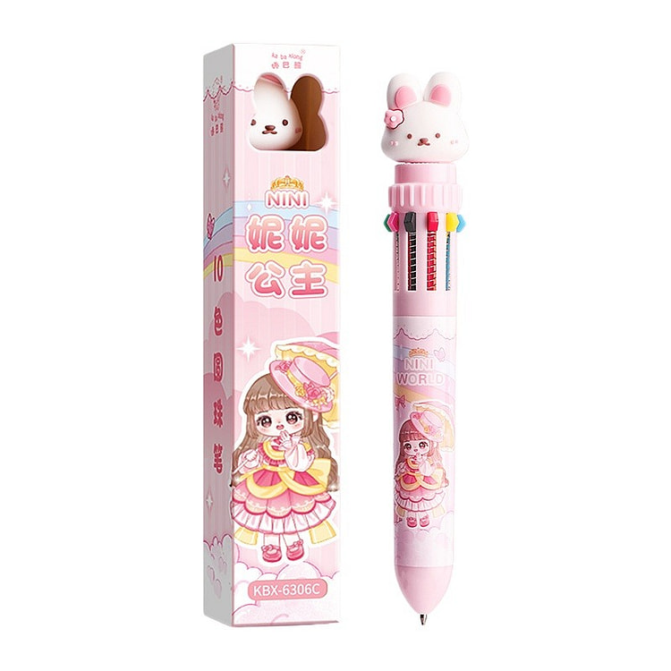 Cute Cartoon 10 Color Ballpoint Pens-Nini Princess 1 count