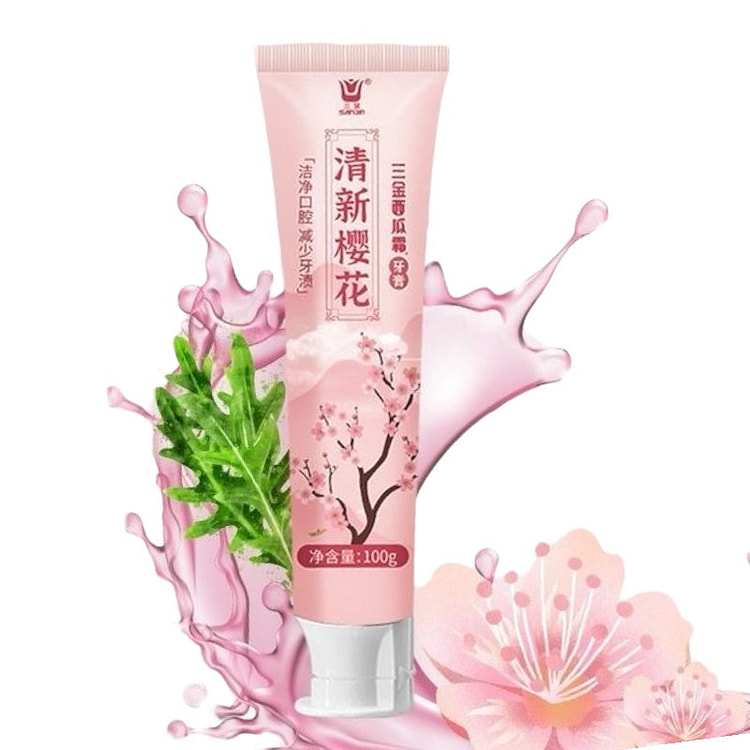 三金西瓜霜 牙膏 清新樱花 清爽口气 100克